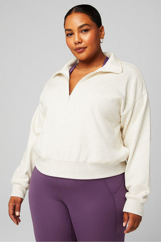 cozy fleece half zip sweatshirt