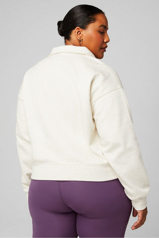 cozy fleece half zip sweatshirt