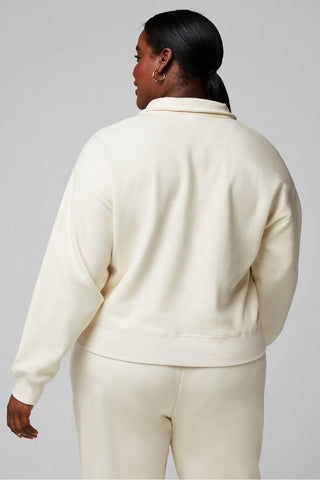 cozy fleece half zip sweatshirt