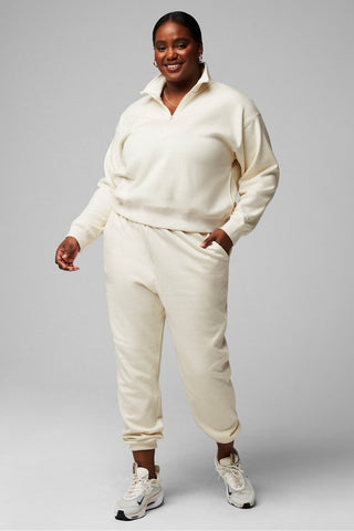 cozy fleece half zip sweatshirt