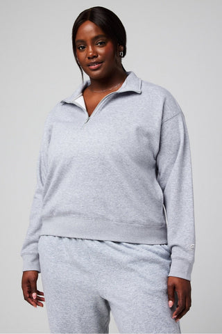 cozy fleece half zip sweatshirt