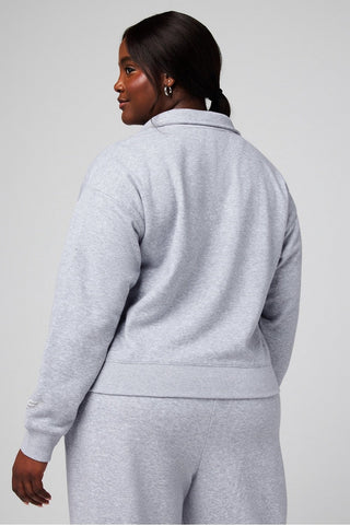 cozy fleece half zip sweatshirt