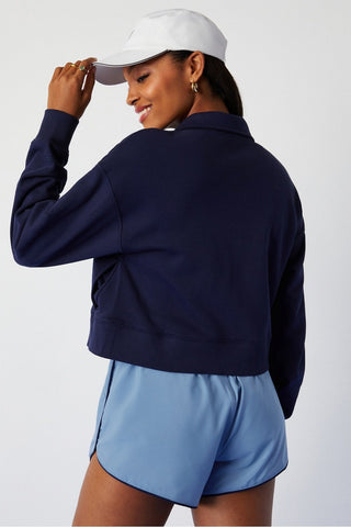 year round terry half zip sweatshirt