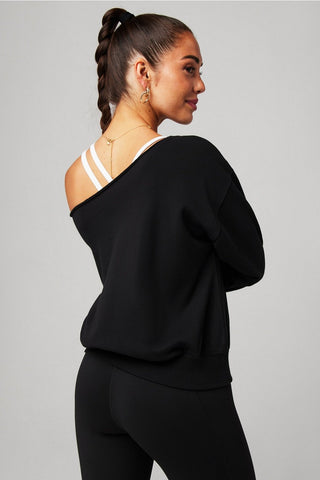 year round terry off shoulder sweatshirt