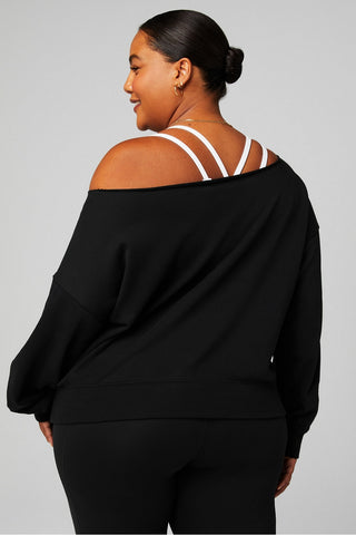 year round terry off shoulder sweatshirt