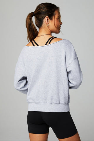 year round terry off shoulder sweatshirt