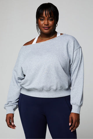 year round terry off shoulder sweatshirt