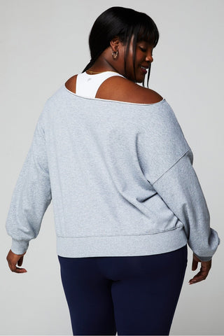 year round terry off shoulder sweatshirt