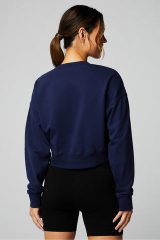 year round terry cropped sweatshirt