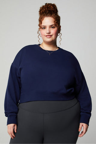 year round terry cropped sweatshirt