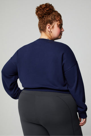 year round terry cropped sweatshirt