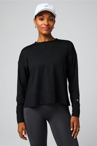 cloud jersey boxy long-sleeve top
