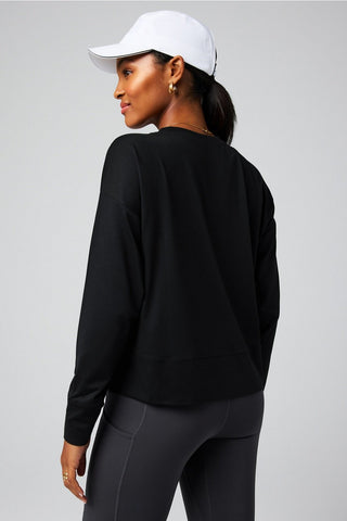 cloud jersey boxy long-sleeve top