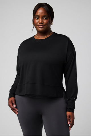 cloud jersey boxy long-sleeve top