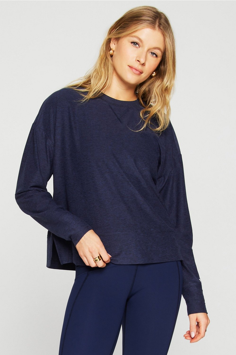 cloud jersey boxy long-sleeve top