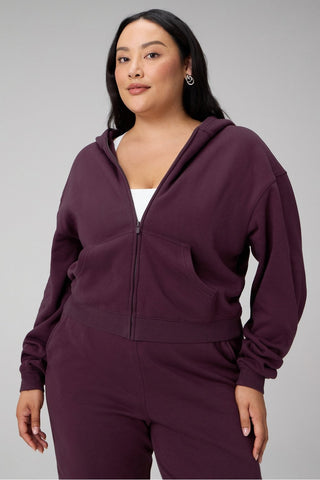 cozy fleece full zip hoodie
