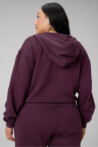 cozy fleece full zip hoodie