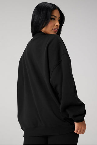 cozy fleece oversized mock neck sweatshirt