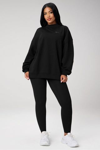 cozy fleece oversized mock neck sweatshirt
