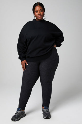 cozy fleece oversized mock neck sweatshirt