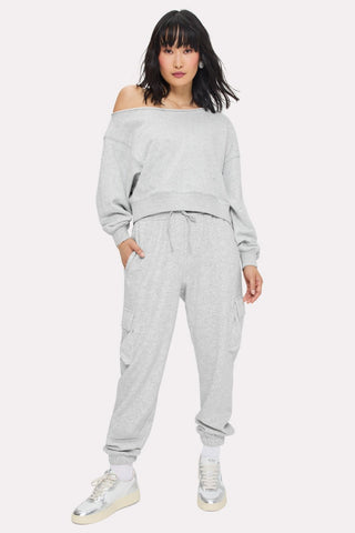 bling thing off-the-shoulder sweatshirt