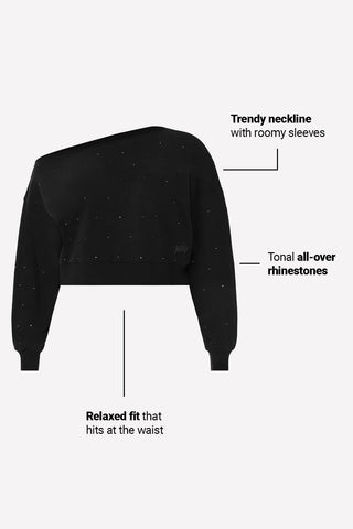 bling thing off-the-shoulder sweatshirt