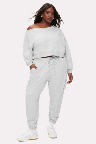 bling thing off-the-shoulder sweatshirt