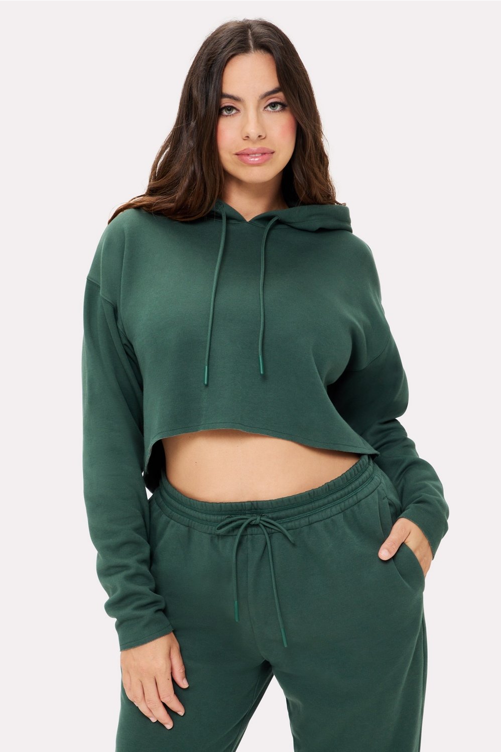cozy fleece everyday cropped hoodie