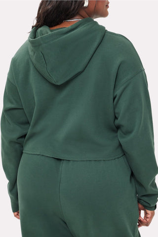 cozy fleece everyday cropped hoodie