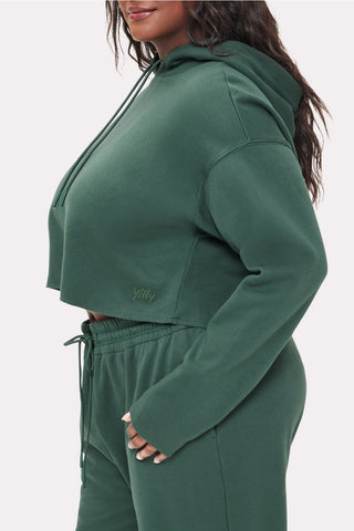 cozy fleece everyday cropped hoodie