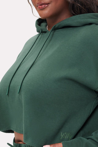 cozy fleece everyday cropped hoodie