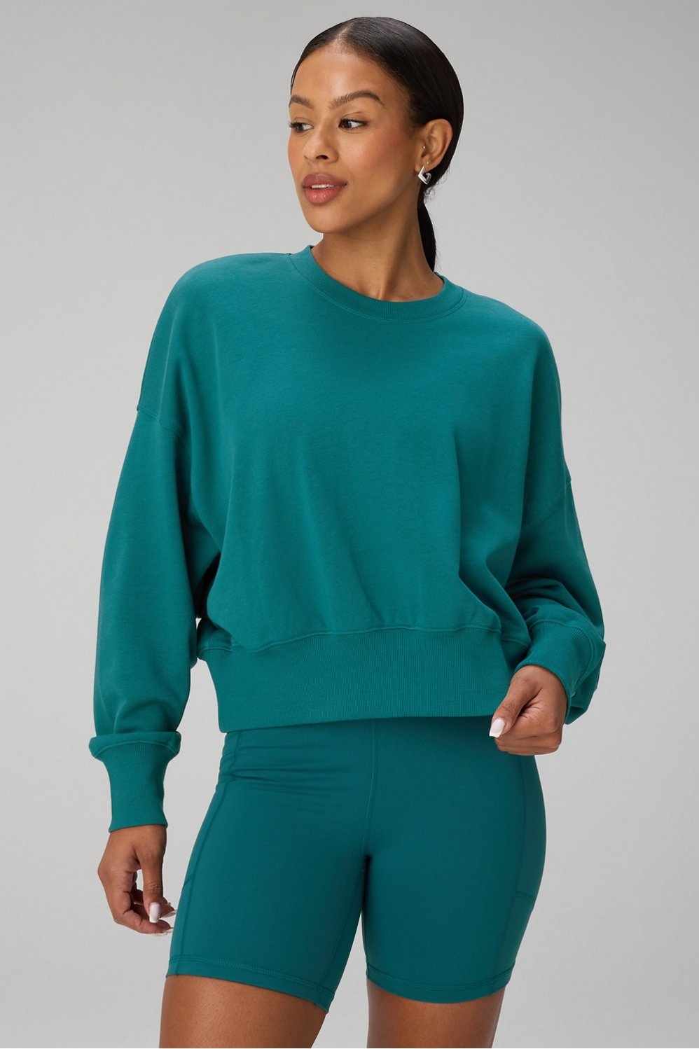 year round terry crew neck sweatshirt