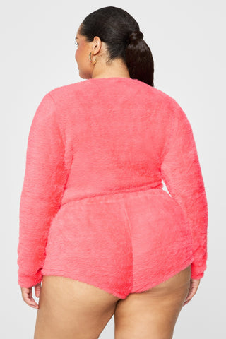 fuzz me long sleeve cropped top