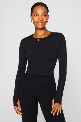 sleek seamless long-sleeve top