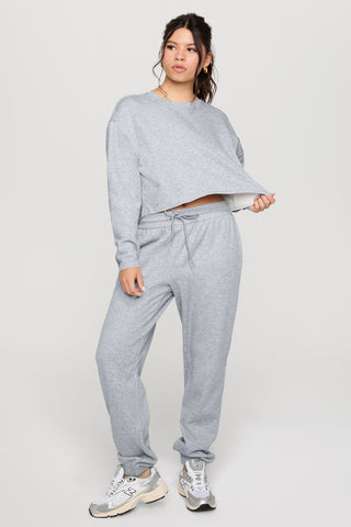 cozy fleece everyday cropped crew