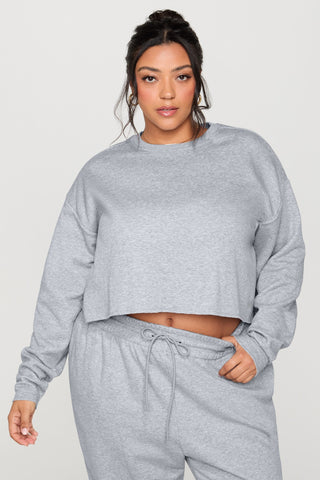 cozy fleece everyday cropped crew