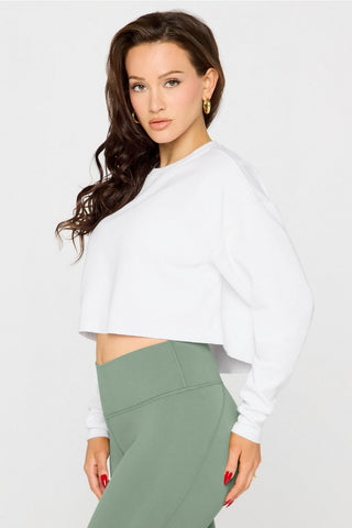 cozy fleece everyday cropped crew