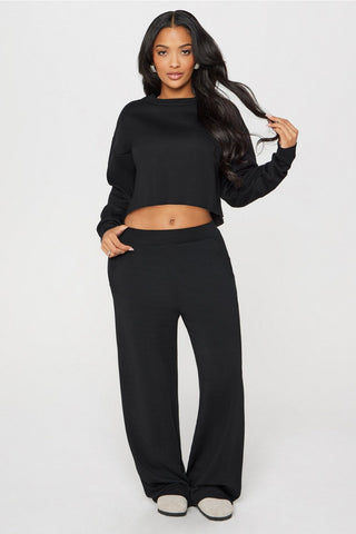 cozy fleece everyday cropped crew
