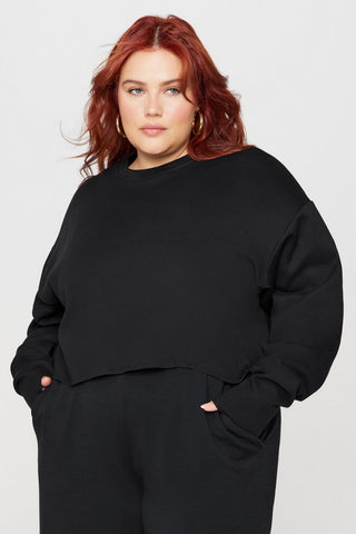 cozy fleece everyday cropped crew