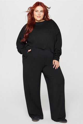 cozy fleece everyday cropped crew