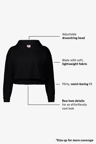 year round terry cropped hoodie