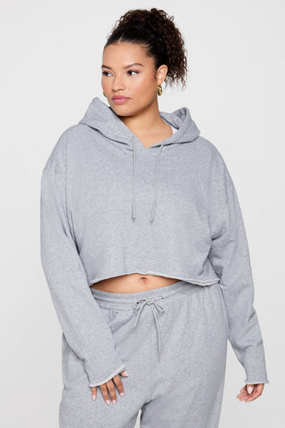 year round terry cropped hoodie