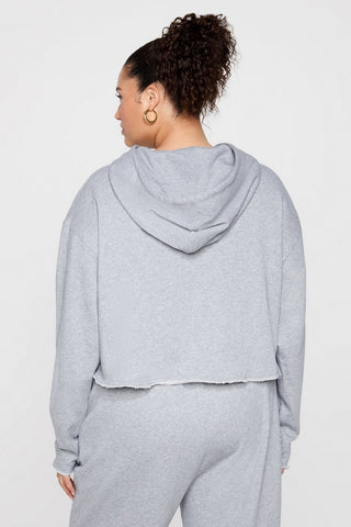 year round terry cropped hoodie