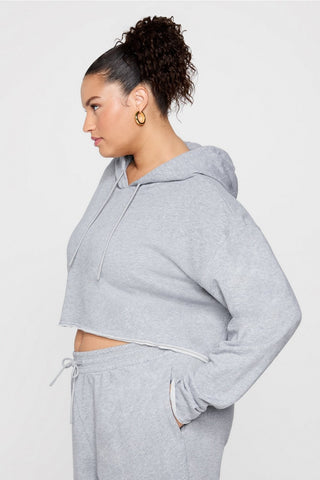 year round terry cropped hoodie