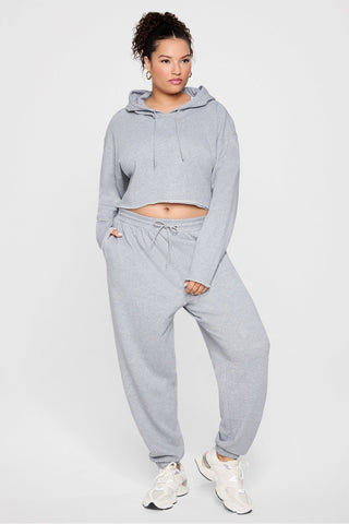 year round terry cropped hoodie