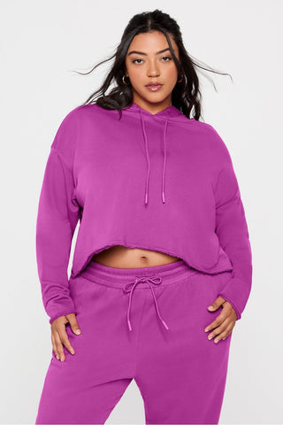 year round terry cropped hoodie