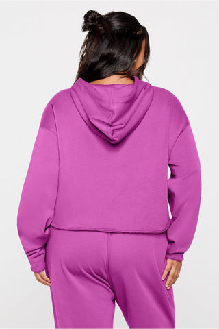 year round terry cropped hoodie