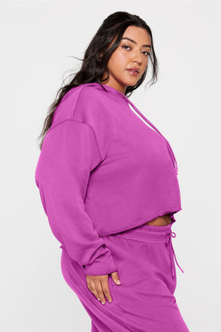 year round terry cropped hoodie