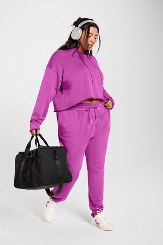 year round terry cropped hoodie