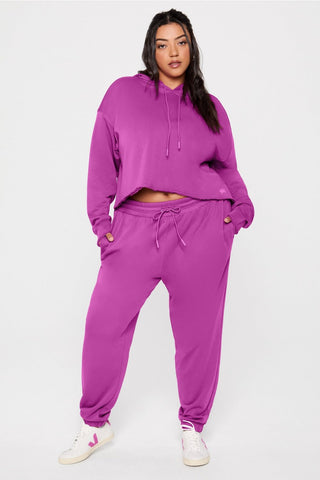 year round terry cropped hoodie